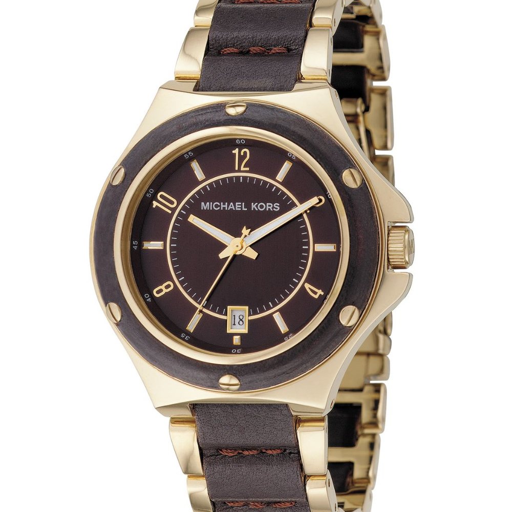 Michael Kors stainless steel and leather watch